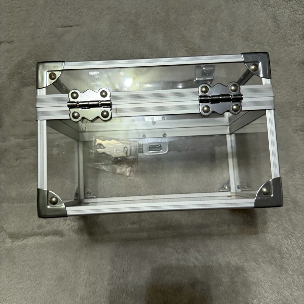 Clear Acrylic Storage Box with Silver Accents